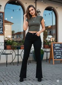 M@27 Size-32 Black Flare Jeans
