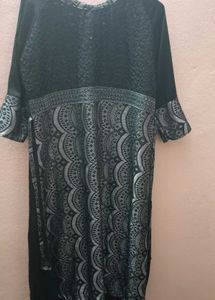 Black Silver A-line Dress.