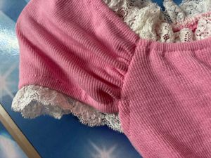 Pink Daily Wear Korean Style Top