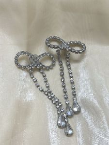 Intricate Bow Shaped Zircon Earrings
