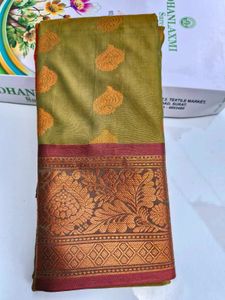 Olive Green Kanjeevaram Saree