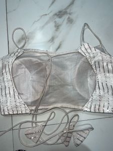 Beautiful Padded White Backless Blouse