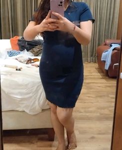 Beautiful Midi Bodycon Dress In Pink Colour