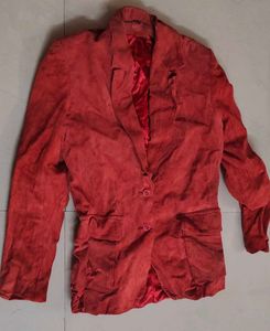 Red Suede Blazer/ coat women for winter/formal