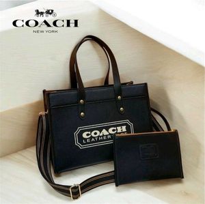 COACH CHALK MULTI BADGE FIELD 30 TOTE BAG