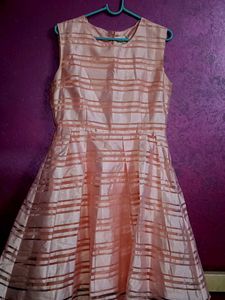 Peach Striped Party Dress