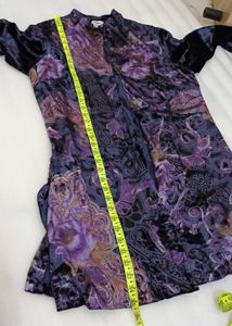 Purple Floral Velvet Coat