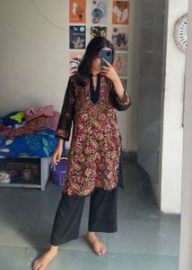 Embroidered Black Kurta