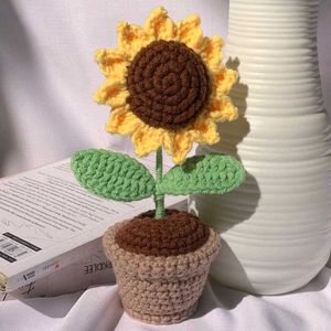 Crochet Hand Made Sunflower Pot