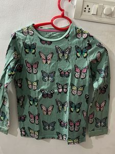 Butterfly Print Long Sleeve Top and pajama