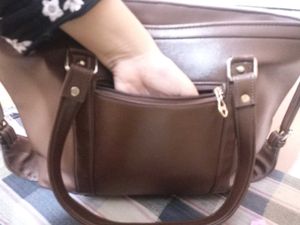 Suvarna brown vegan leather tote bag