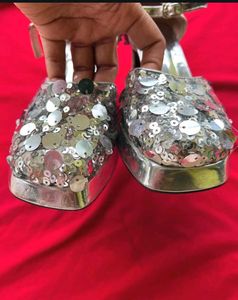 Sparkly Silver Heels