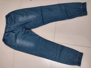 Striped Denim Joggers