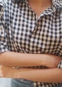 Cute Plaid Ruffle Sleeve Top