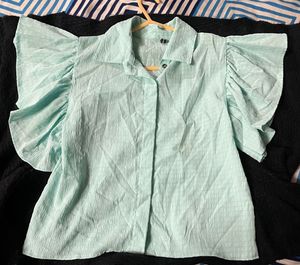 Sky Blue Top With Buttons