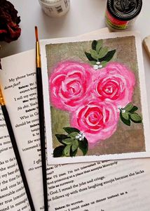 Rose Flower Acrylic Painting