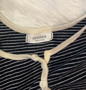 Veranda striped Ribbed Crop Top