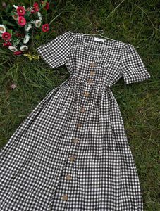 Gingham Button-Down Dress