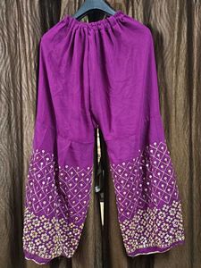 Purple Embroidered Palazzo