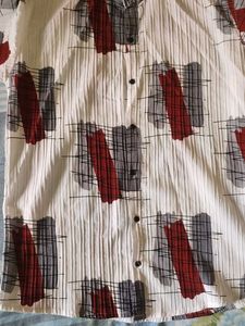 RED-WHITE Patterned Shirt XXL