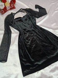 Black Velvet Mini Dress🖤