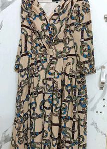 Korean Patterned Chain Print Dress