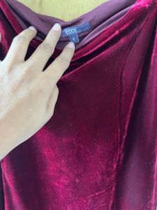 Burgundy Velvet Maxi Slip Dress