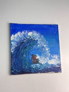 surfing texture painting with easel