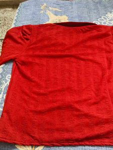 Vintage Red Textured Top