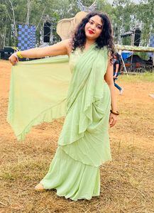 Soft Chiffon Pre Draped Saree