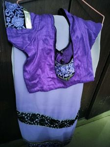 Party Wear Saree With Stitched Blouse