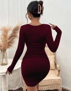 Burgundy Bodycon Mini Dress