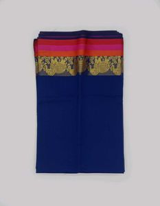 Elegant Blue Saree with Gold Border