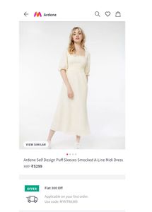 Adrene Puff Sleeves A Line Dress