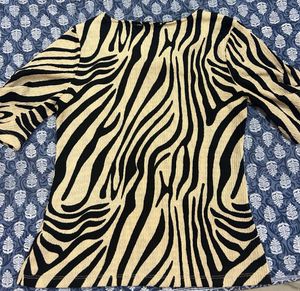 Wardrobe Beige And Black Animal Printed Top