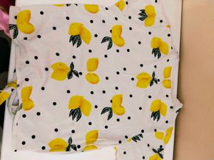 Beautiful Lemon Printed Bow Top