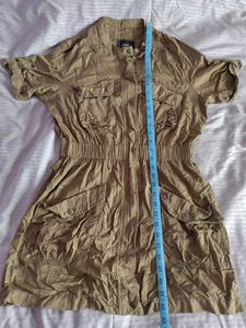 Khaki Canvas Cargo Dress