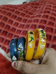 Handcrafted Peacock Bangles (Set of 3)