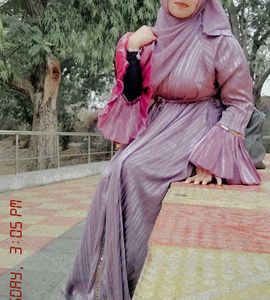 Elegant Purple Striped Dress