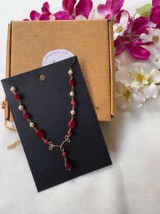 handmade princess ruby necklace