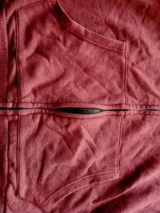 Giordano Men&#39;s Marron Wine Plain Hooded Sweatshirt