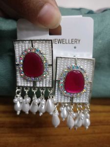 Statement Gemstone Dangle Earrings