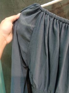 Smocked Grey Top with full sleeves