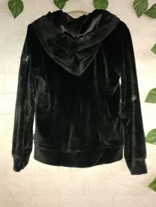 Black Velvet Zip-Up Hoodie