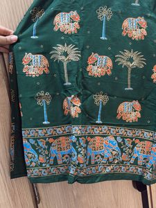 Green Elephant Print Kurti