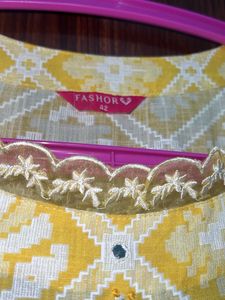 FASHOR Printed Yellow Kurta nd Palazzo