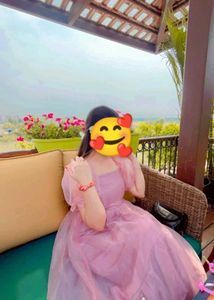 Pink Tulle Puff Sleeve Dress
