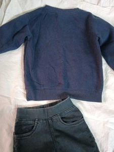 black Denim Jeggings with Sweatshirt