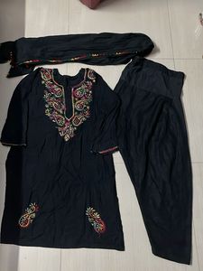 Embroidered Black Salwar Kameez Suit