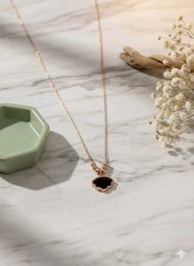 Elegant Black Clover Necklace